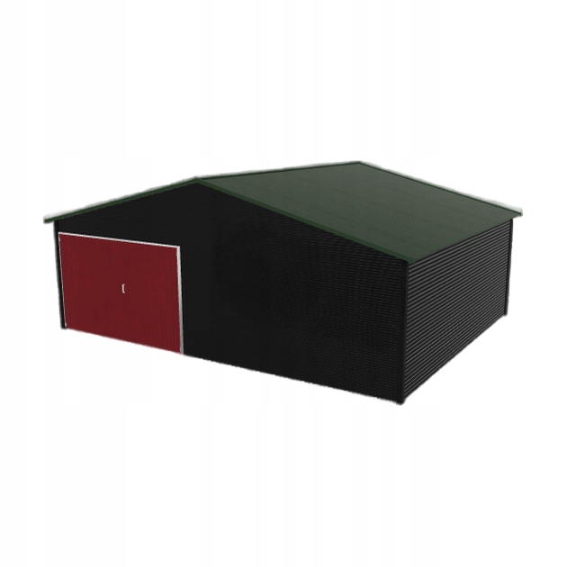 Plechová garáž 7x5.5 m jednopolohová, dvoupolohová, černá