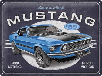ЖЕСТЯНАЯ ВЫВЕСКА FORD MUSTANG 1969 MACH1