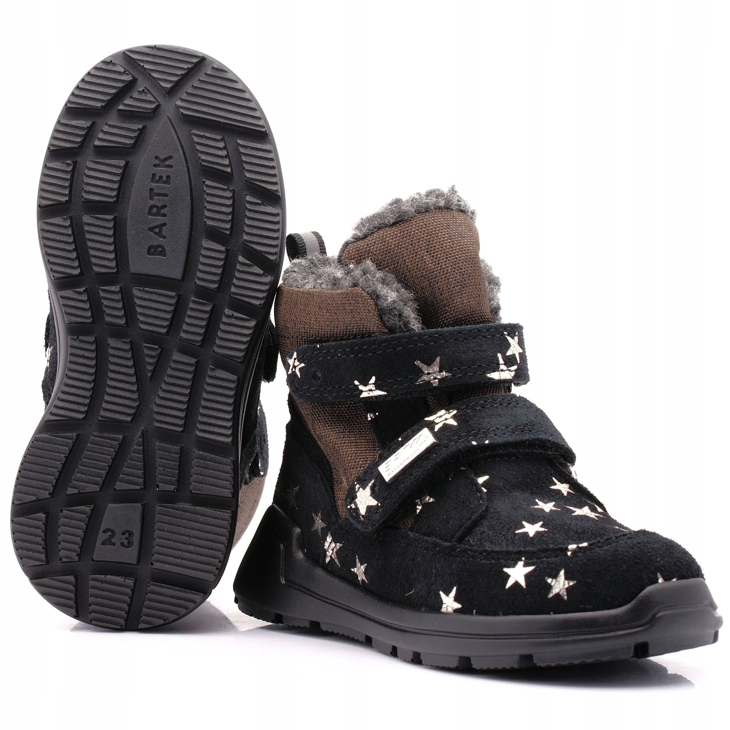 BARTEK TRZEWIKI BUTY DZIEWCZĘCE OCIEPLANE KOZAKI 24 Kolor szary