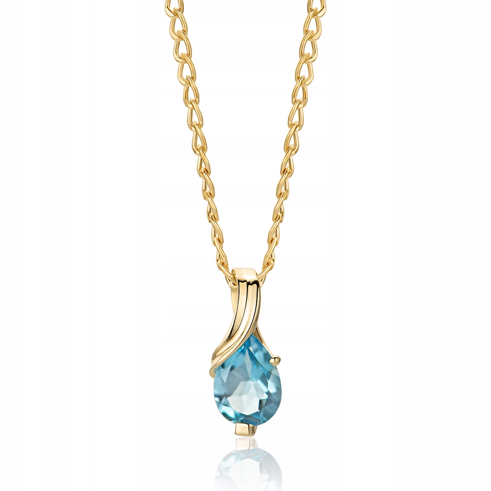 Naszyjnik Miore 9KT 375 Żółte Złoto Topaz Wisiorek 5x12,5mm Łańcuszek 45 cm