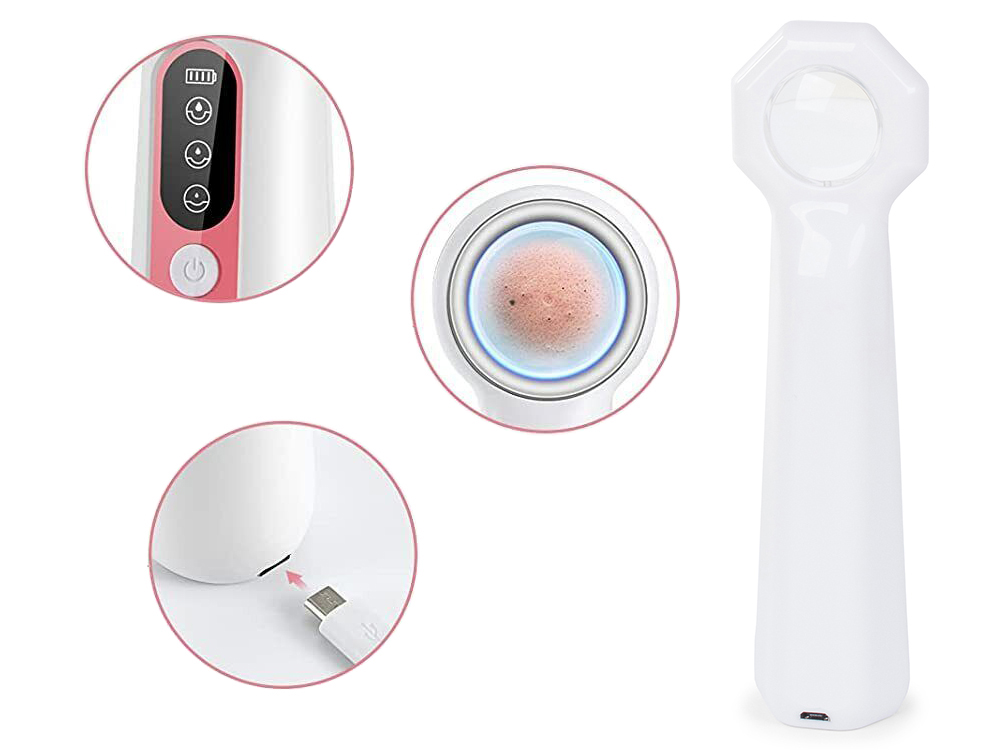 ODKURZACZ DO WĄGRÓW ZASKÓRNIKÓW PRYSZCZY LUPA LED Napięcie 3.7 V