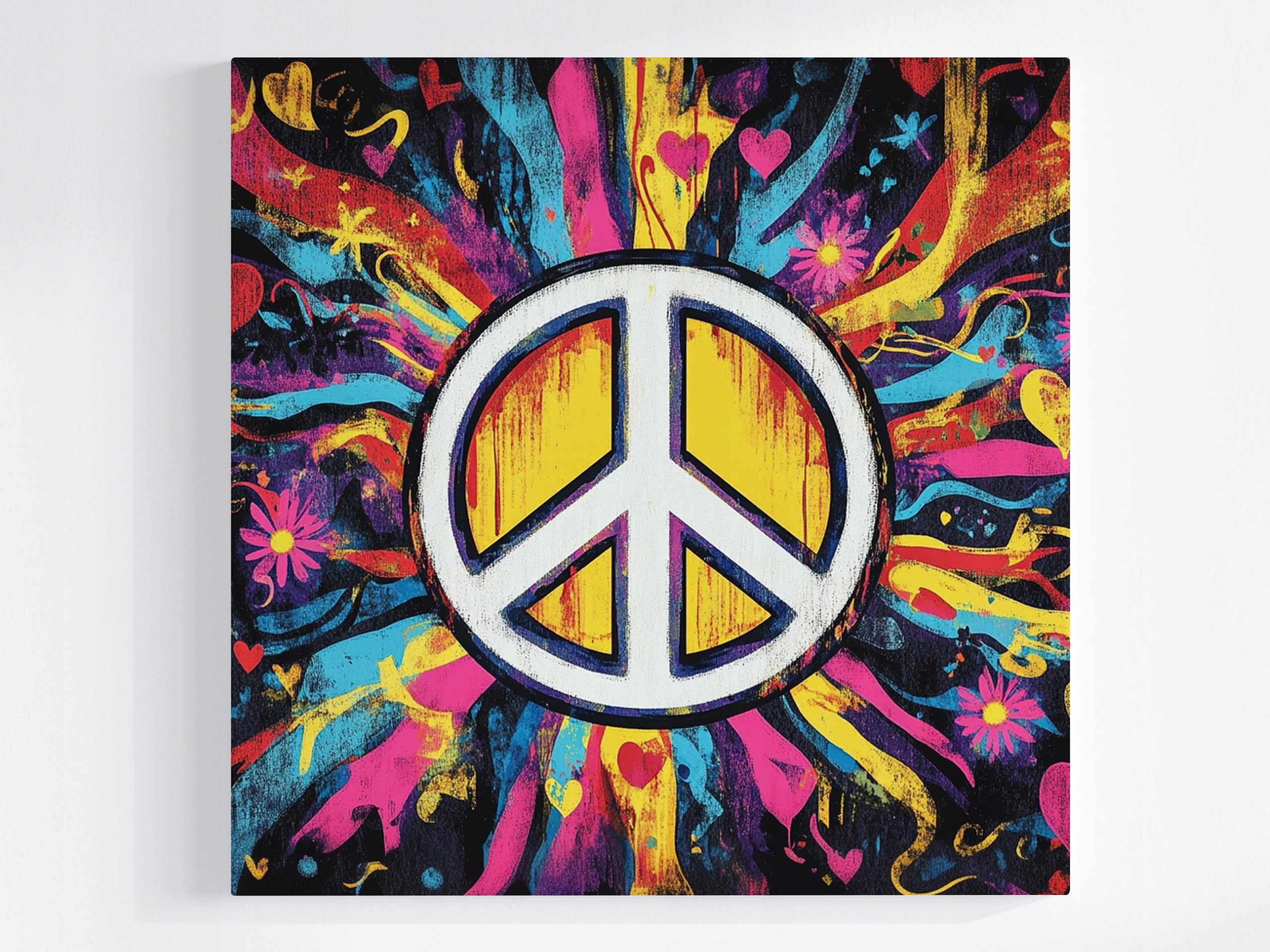 Obraz Na Plátně Canvas Graffiti Pokoj Peace Pacifka Hippie Boho 80x80