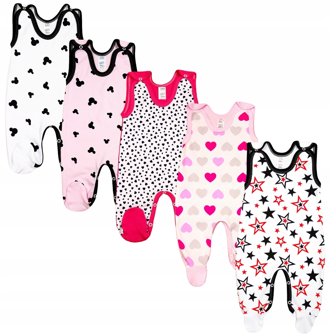 ŚPIOCHY Śpioszki ROZPINANE 5 PAK DZ 80 KLEKLE