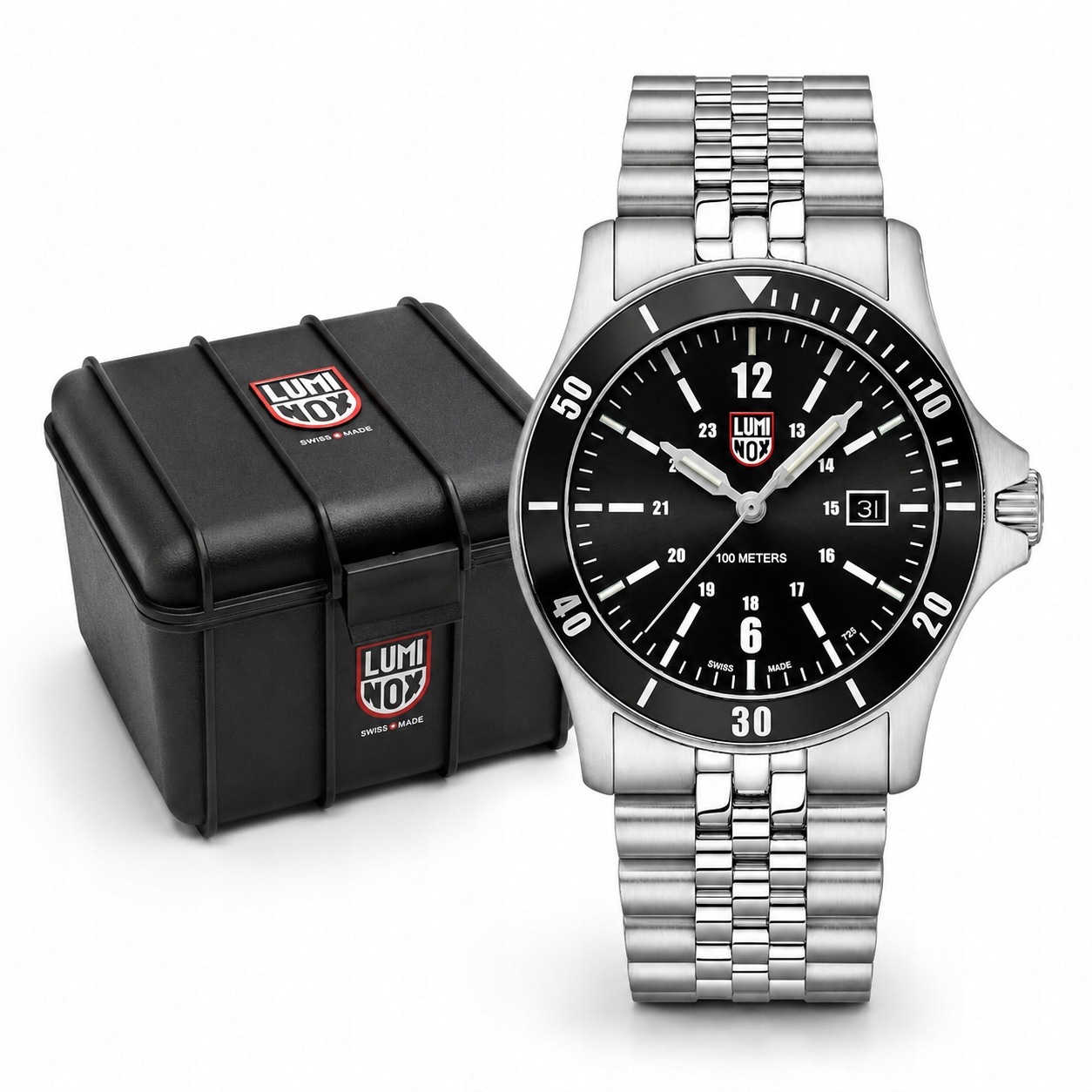 Pánské Hodinky Luminox Sport Timer XS.0911 Na Sportovním Náramku, Černé
