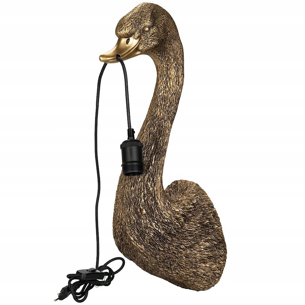 Nástěnná Lampa Na Zavěšení Labuť Zlatá Noční Do Ložnice Obývacího Pokoje
