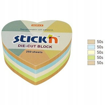 

Karteczki Stick'n 64x67mm serce 4 250