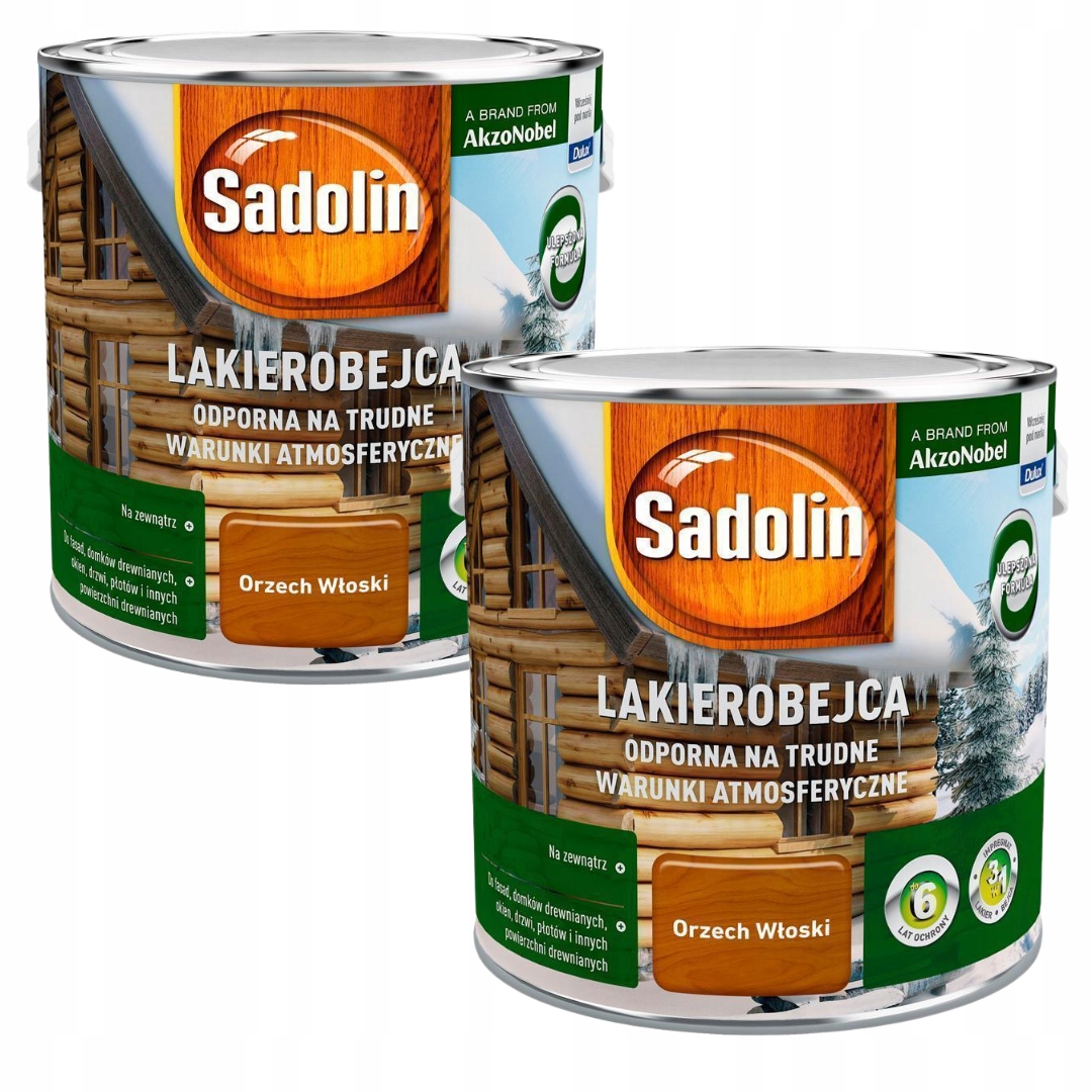 Set Sadolin Lakobejca 2x2,5L Odolná Voči Podmienkam Vlašský Orech 5L