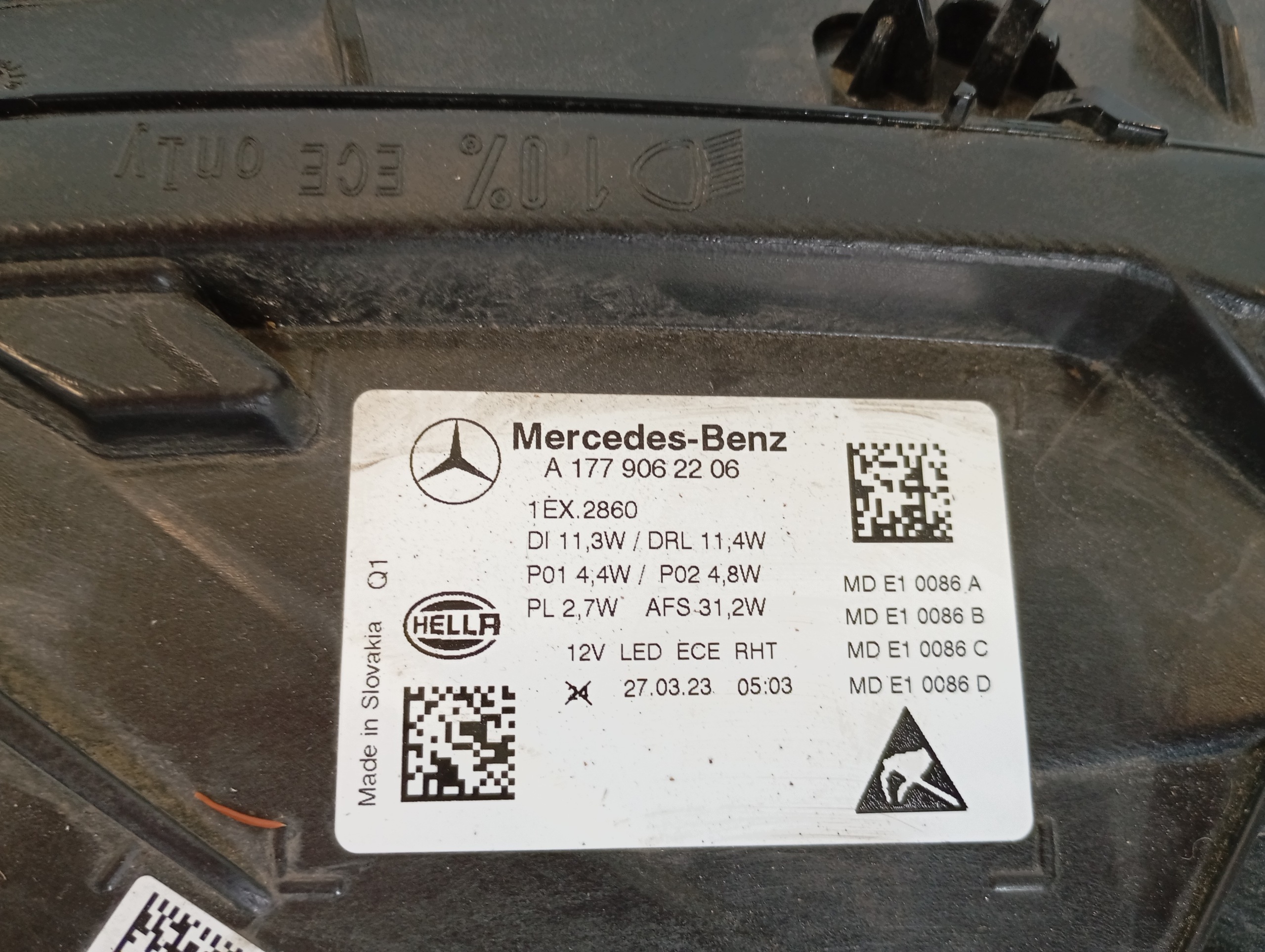 light right FULL LED MERCEDES A KLASA 177 A1779062206 front
