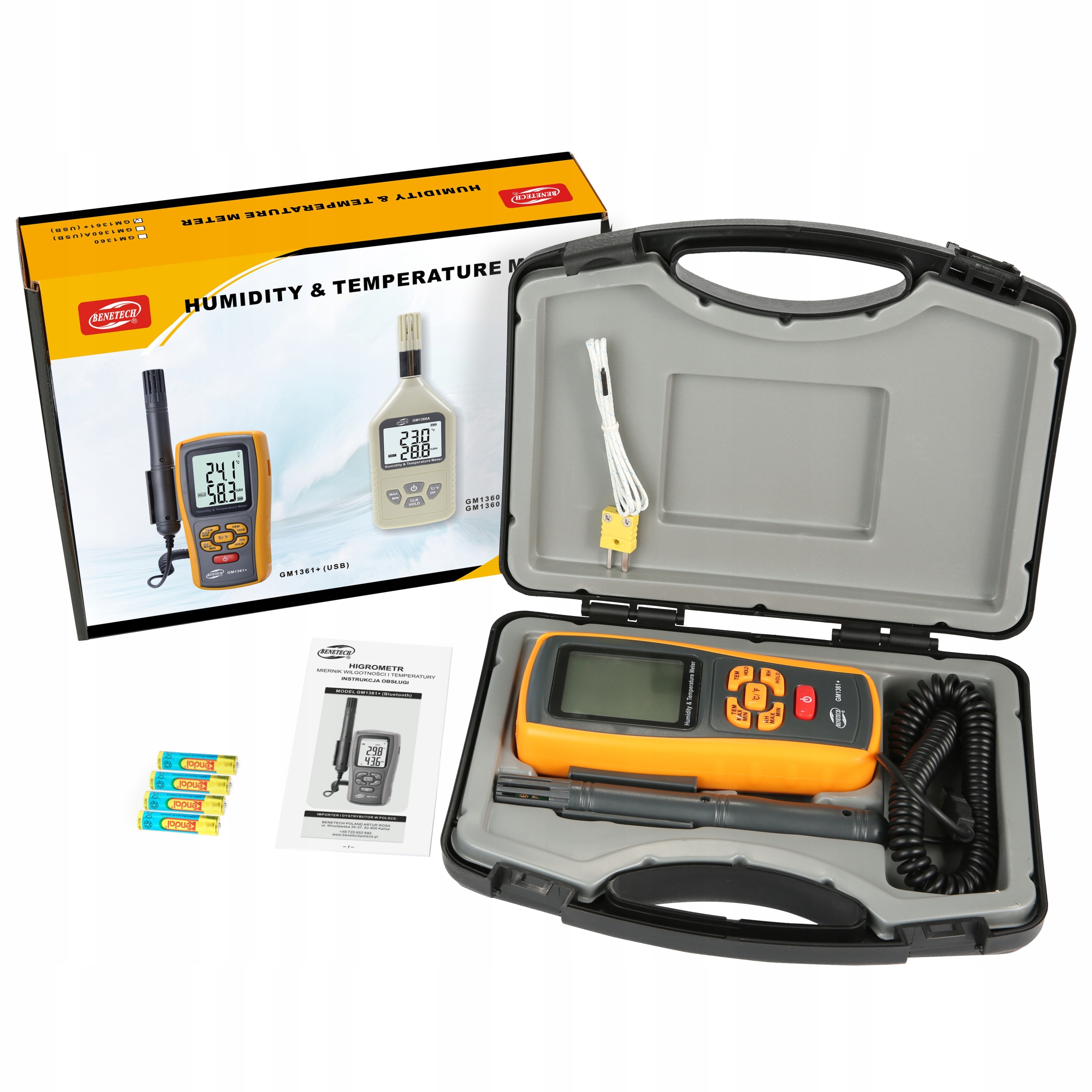 HIGROMETR WILGOTNOŚCIOMIERZ MIERNIK WILGOTNOŚCI TEMPERATUR POWIETRZA BT LCD EAN (GTIN) 5903738810598