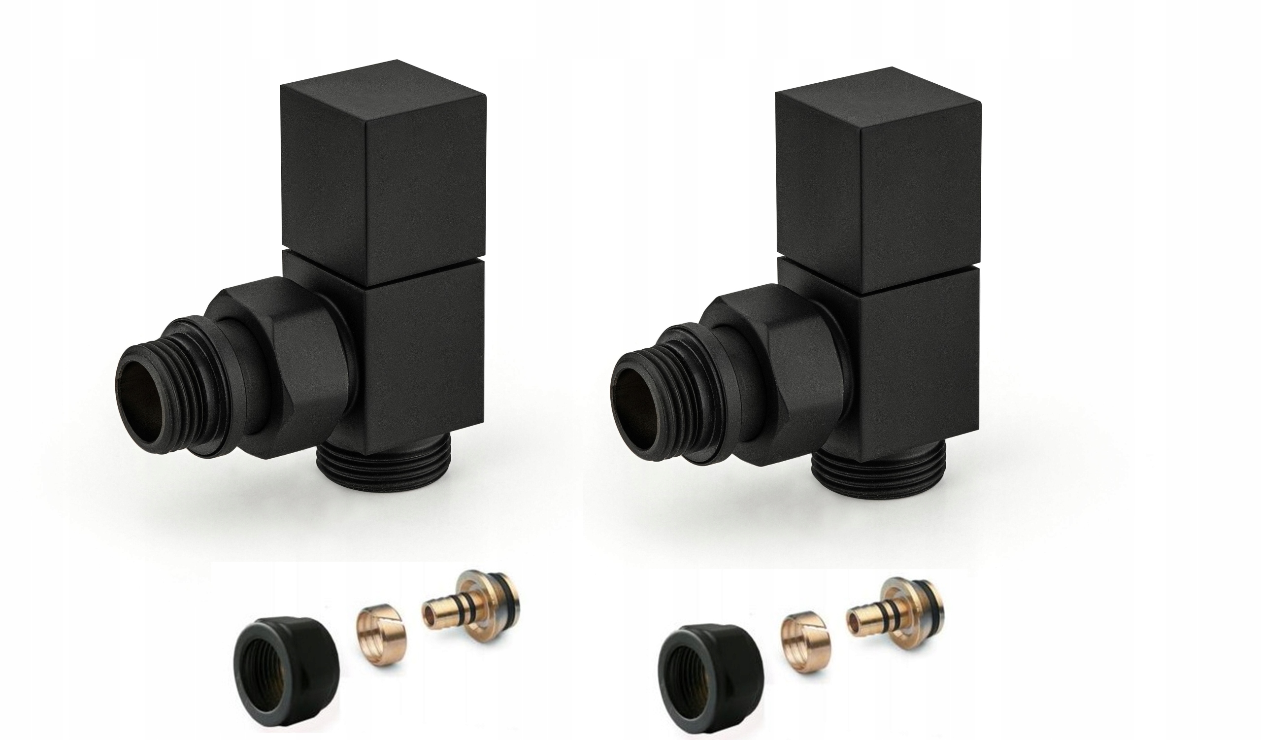 Radiátorové ventily Apm Square uhlové čierne Pex