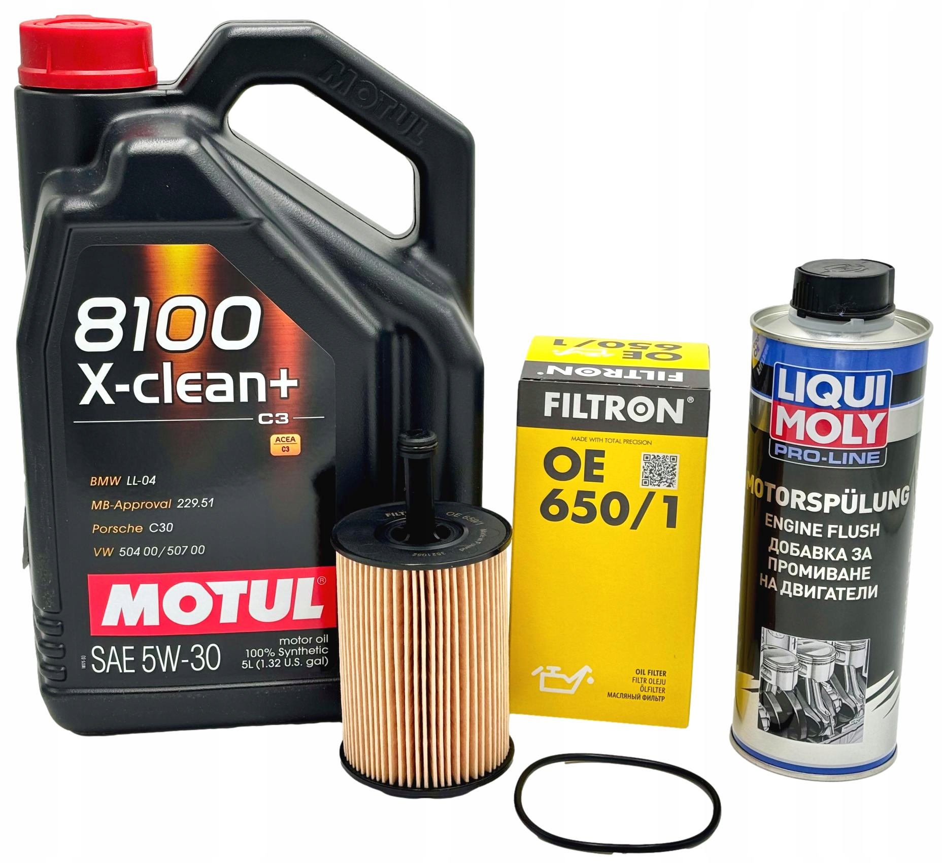 Olejový Filtr, Proplach Motoru 5L, Olej Motul 5W30 Audi Seat Škoda Vw 1.6 2.0 Tdi