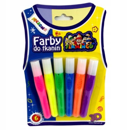 

Farby do tkanin ubrań koszulek 6szt farbki butów T