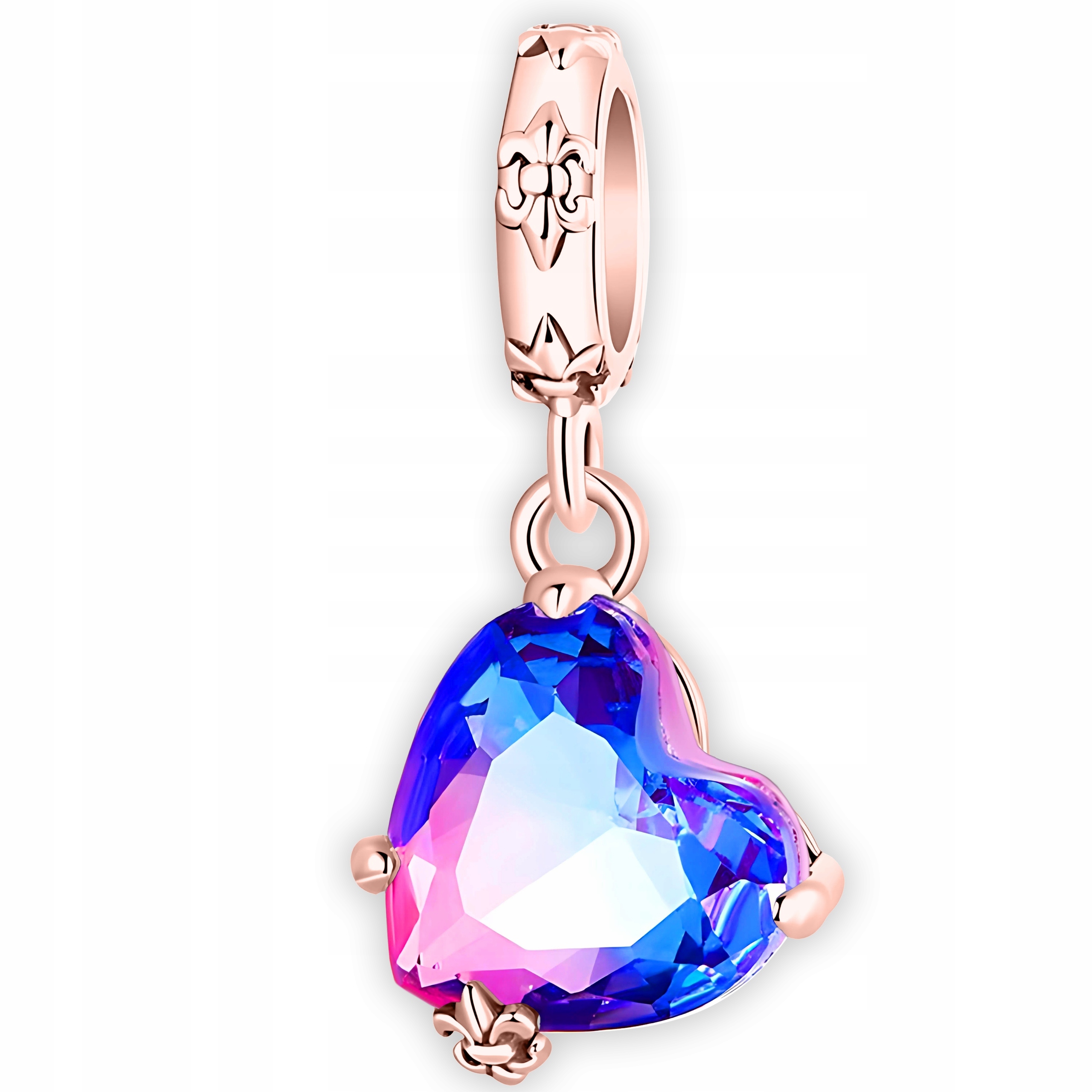 Šperky Pozlacené Velké Křišťálové Lesklé Modré Srdce Love Stříbro 925