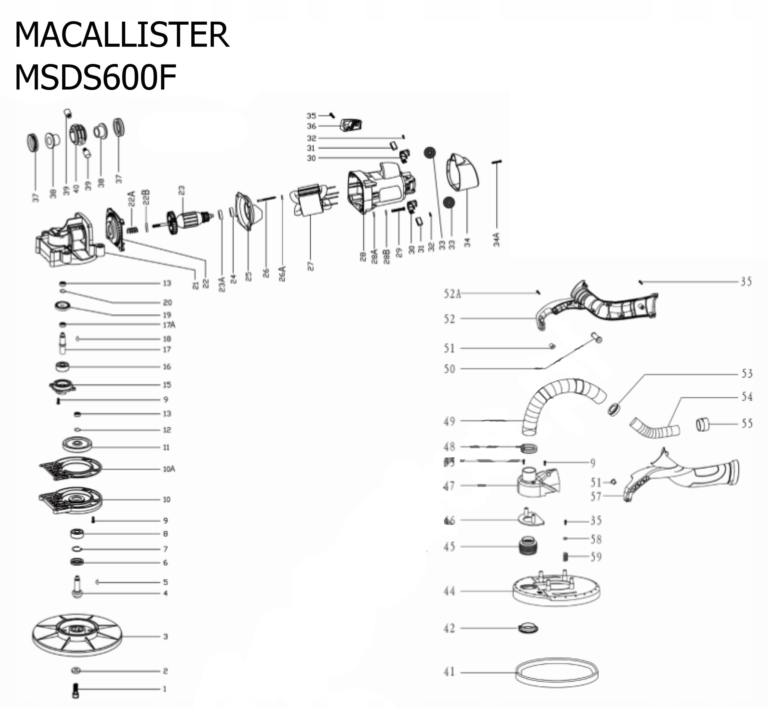 MACALLISTER MEDS600F MSDS600F GRAPHITE 59G261 TARCZA SZLIFIERSKA ORYGINAŁ Rodzaj talerz szlifierski
