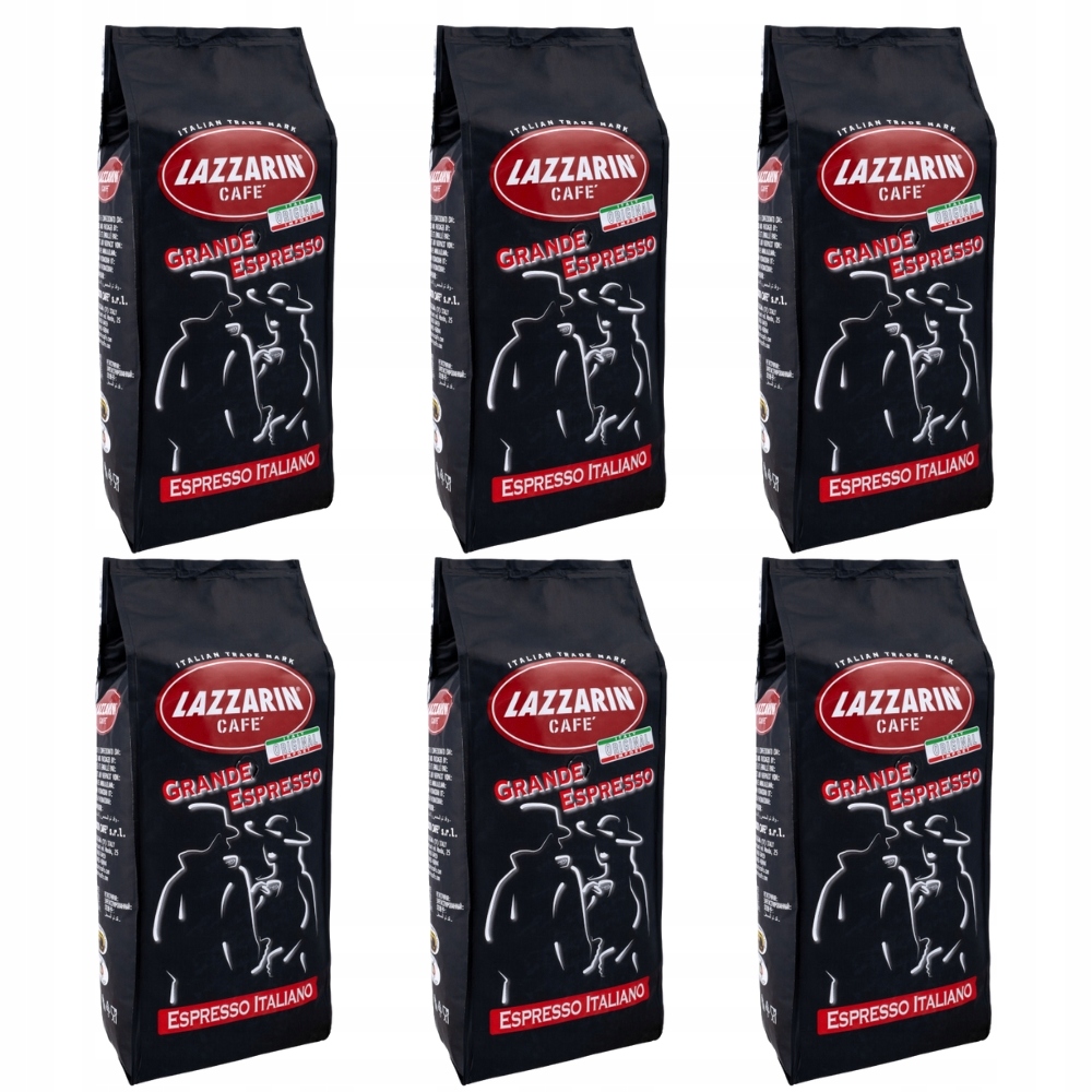 Italská Káva zrnková Lazzarin Grande Espresso 1kg x 6 pražená sada 6kg