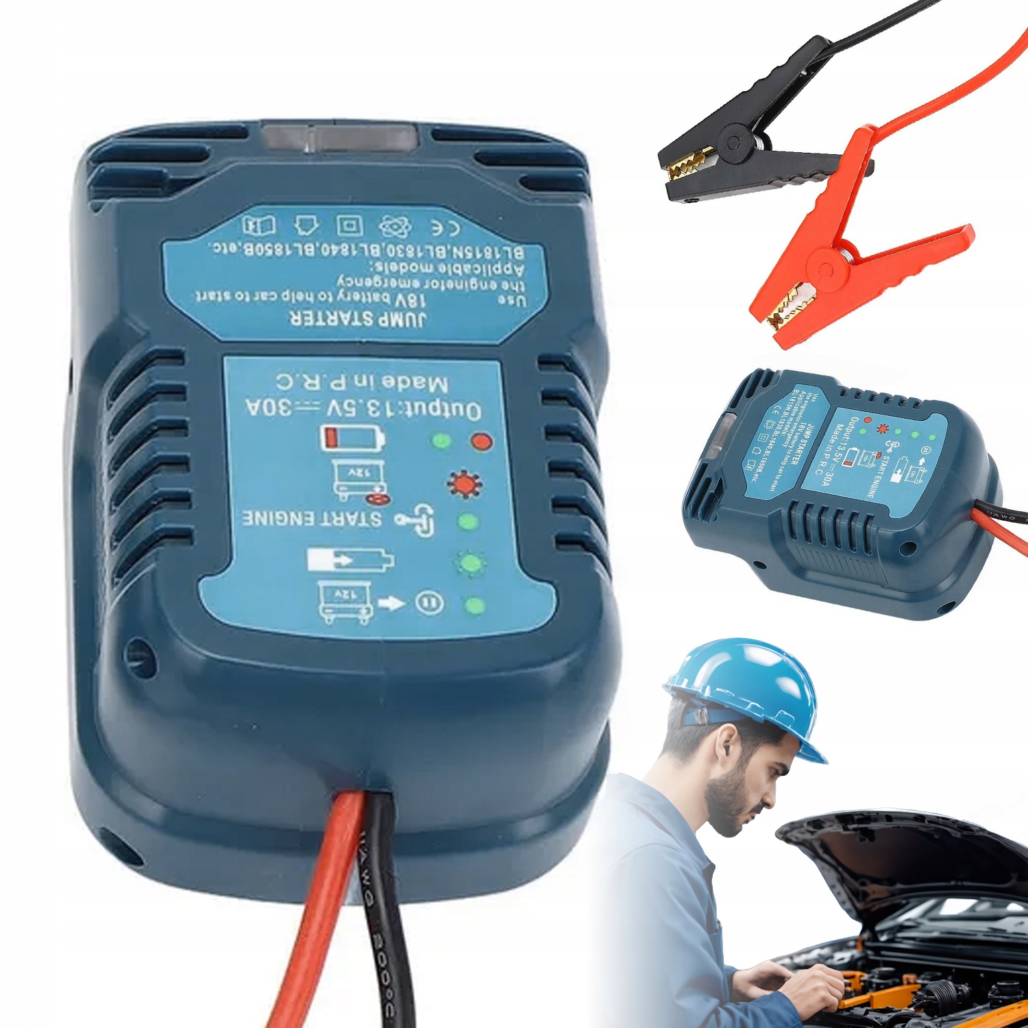 Startovací Adaptér Pro Autobaterii, Baterie 18V, Modrý