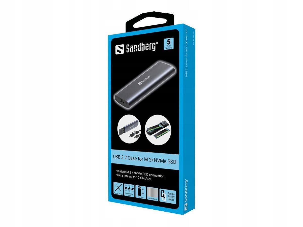 Sandberg Usb 3.2 Case for M.2+NVMe Ssd