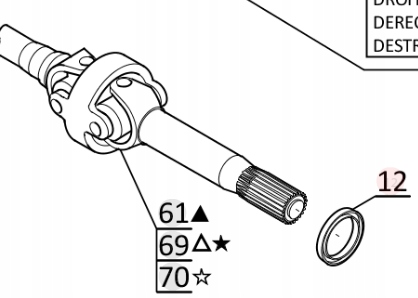 Simering półosi w zwolnicy MANITOU 603653 Producent części Manitou