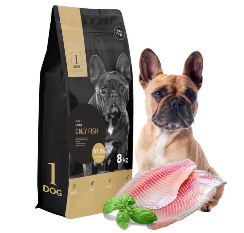 Sucha karma dla psa z rybą dla małych ras 8kg 1DOG monobiałkowa
