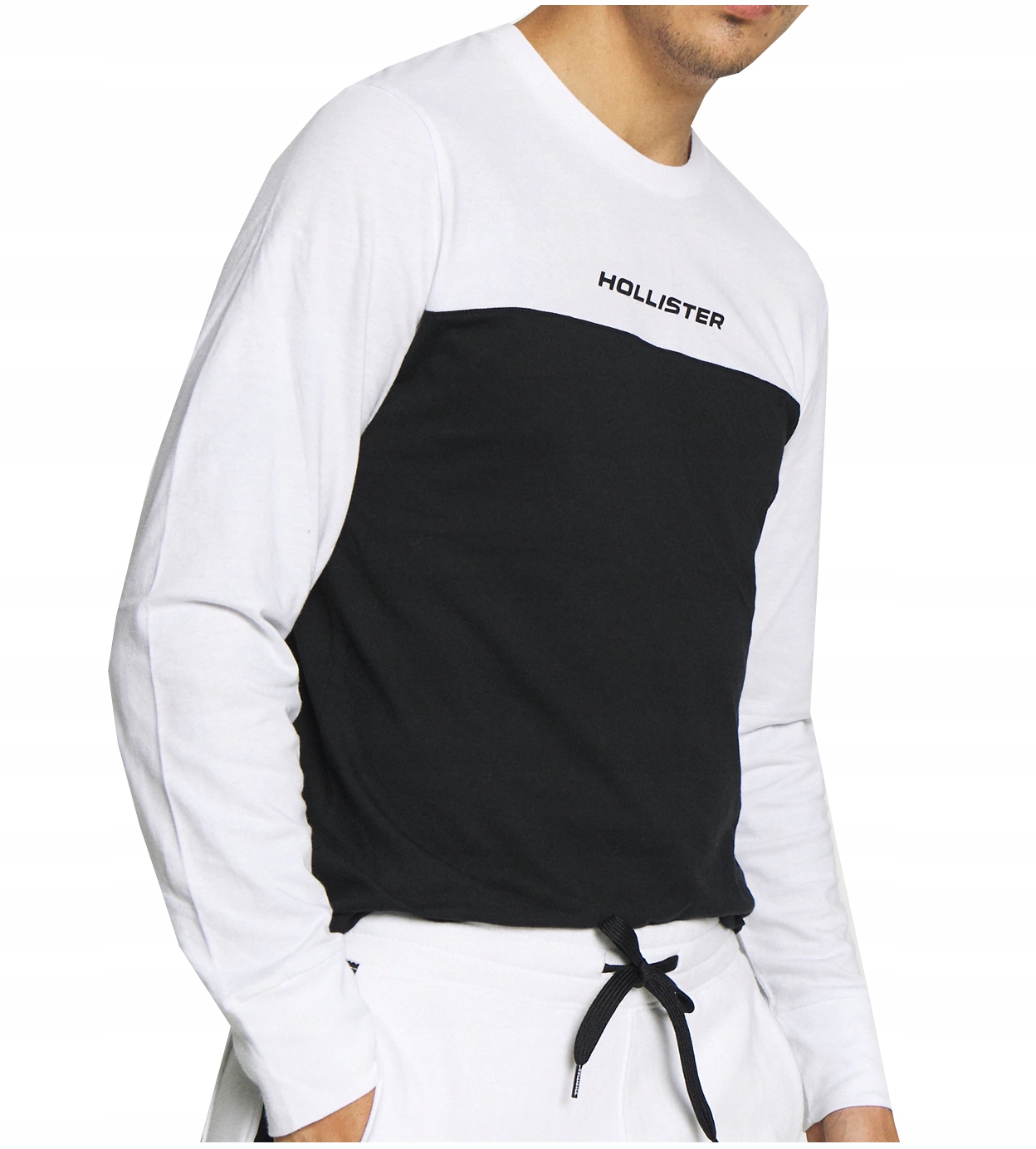 

Hollister Biało-Czarny Long-Sleeve Długi Rękaw M