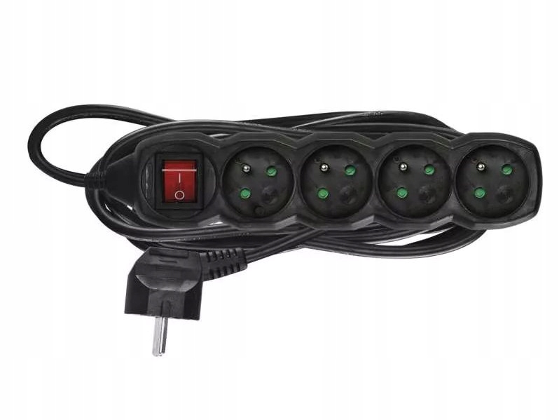 Przedłużacz listwowy z włącznikiem 4 gniazda 3m Emos PC1413 czarny