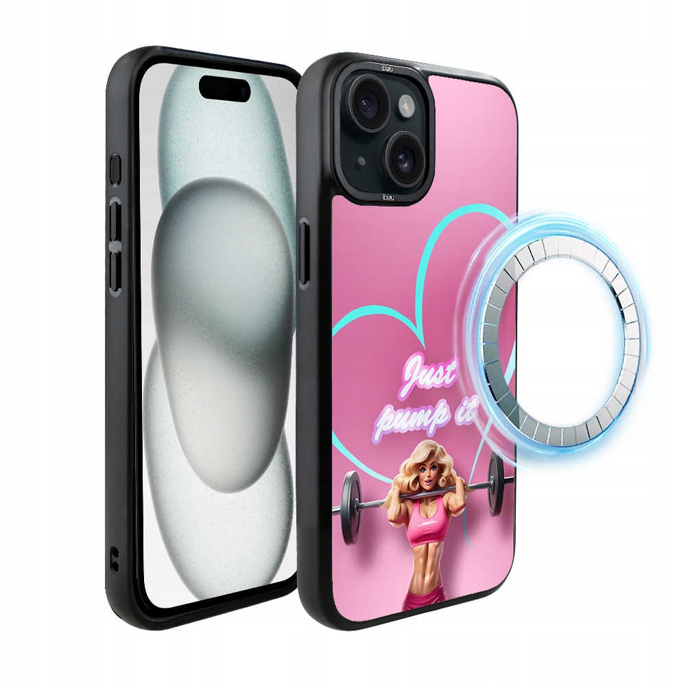 Pouzdro pro iPhone 15 Plus Ibizu DropGuard Matt s MagSafe, Pump it love