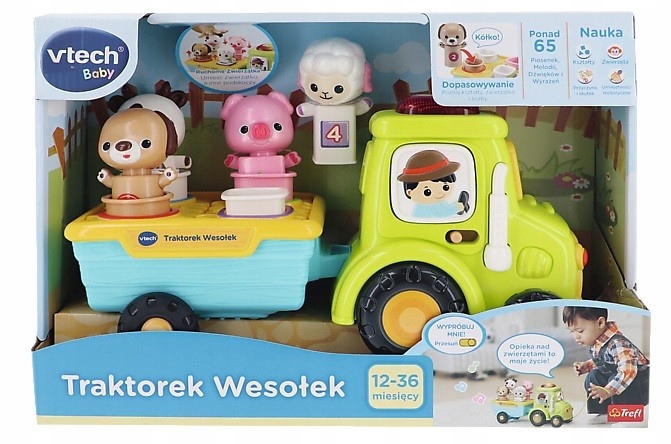 Zabawka Logiczna Traktorek Wesołek Interaktywny, Nauka I Zabawa Vtech