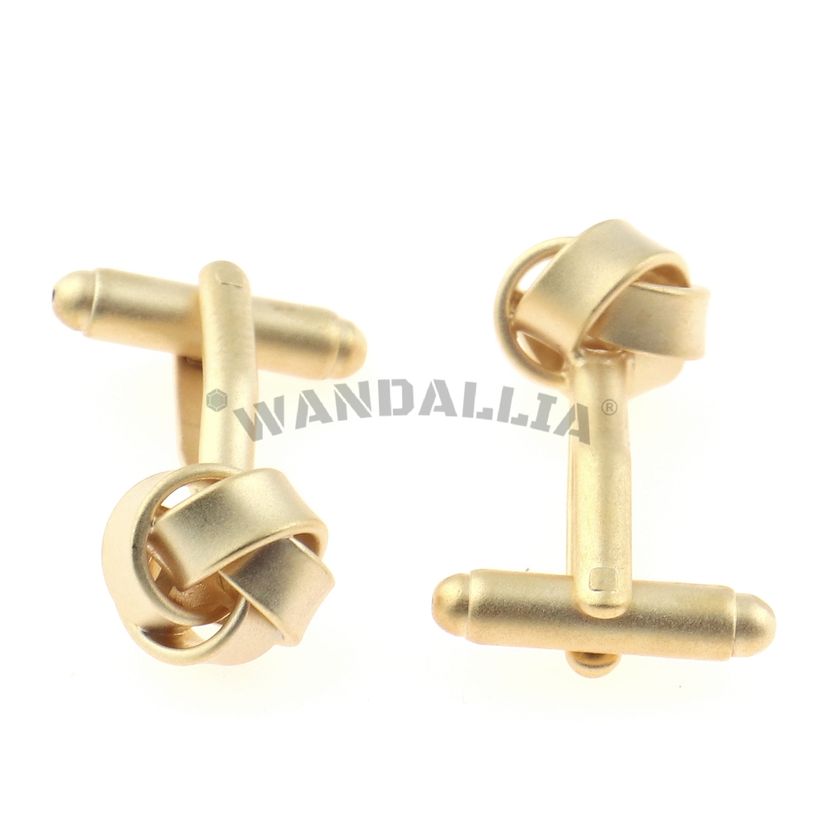 WANDALLIA Spinki do mankietów koszuli SP-MN-124 Okrągłe Złote Supełki Kulki Kolekcja biznesowe ślubne okrągłe damskie stylowe