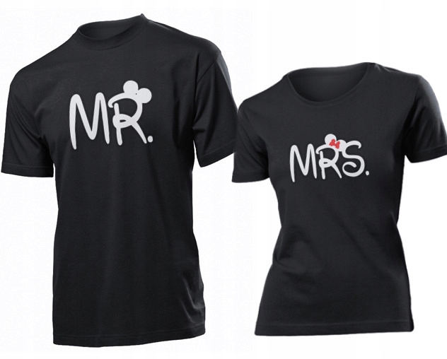 

Koszulki dla par Mr And Mrs Walentynki Komplet L