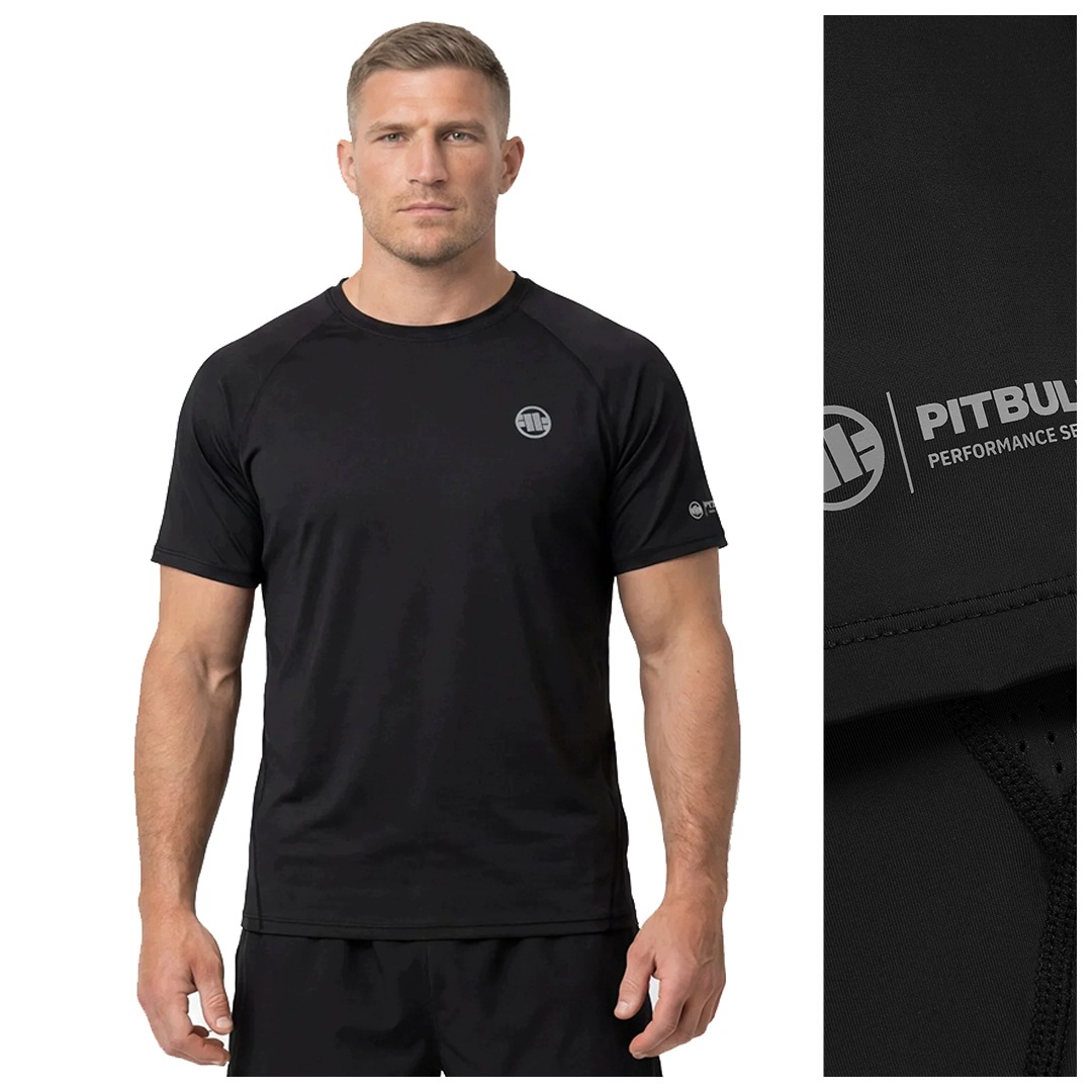 Pánské tričko Mesh performance s logem Pit Bull „runway“ černé 3XL