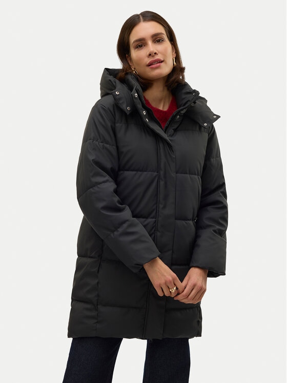 Vero Moda Dámský Péřový Kabát Na Zip Černý L J9B