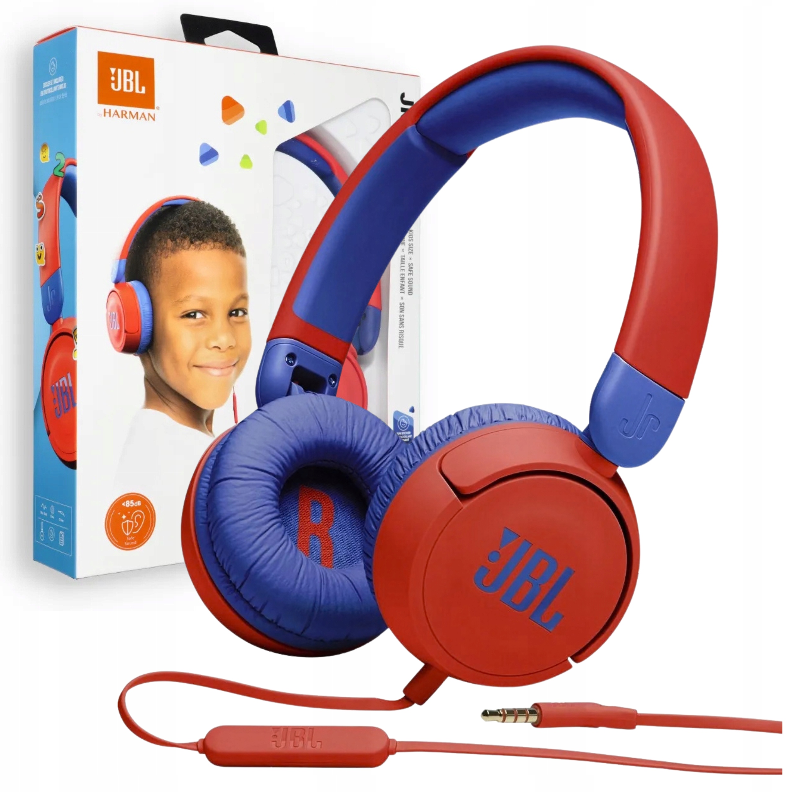 Jbl Drátová Sluchátka Do Uší Pro Děti JR310 Červeno Modrá