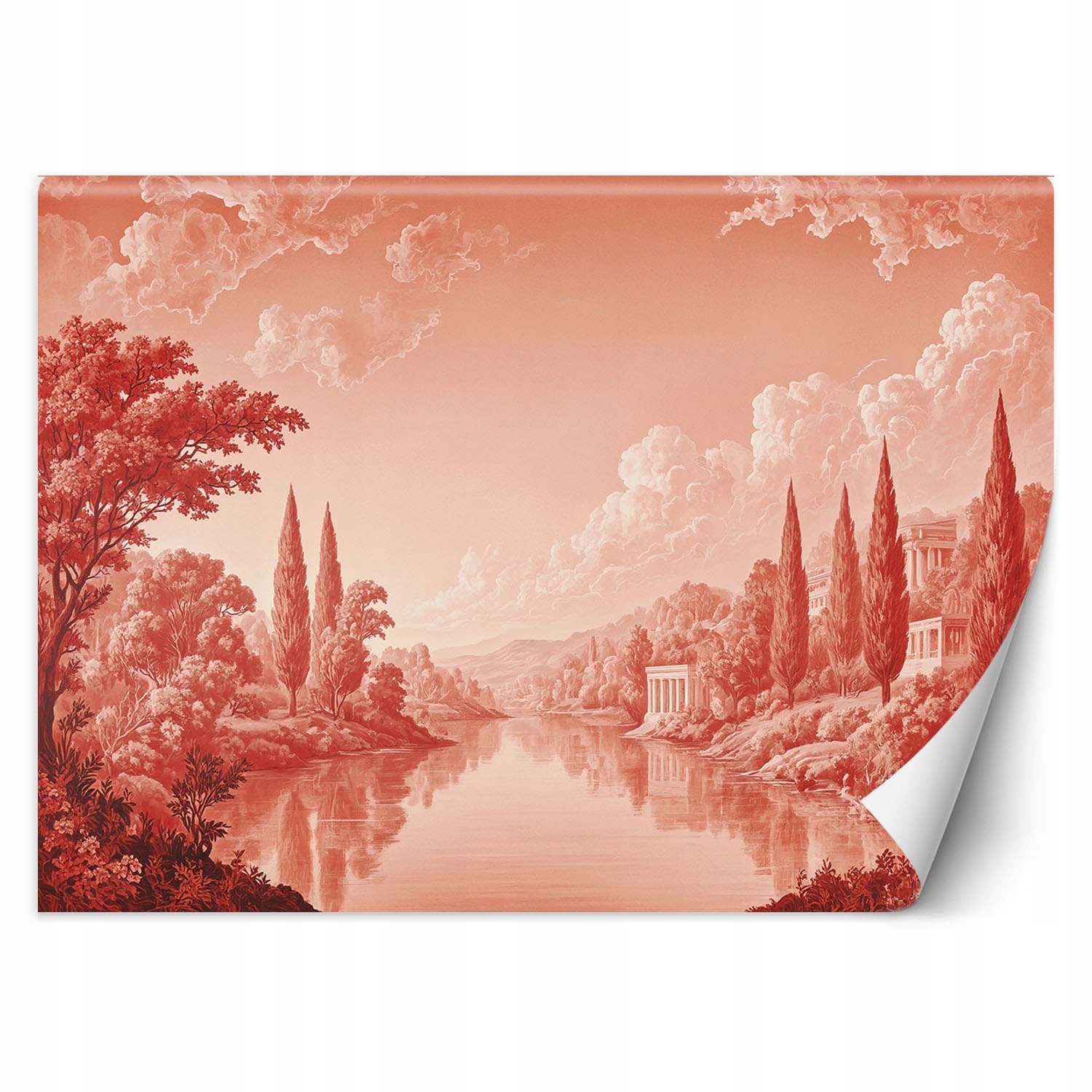 Fototapeta, Czerwony Krajobraz Jezioro 450x315