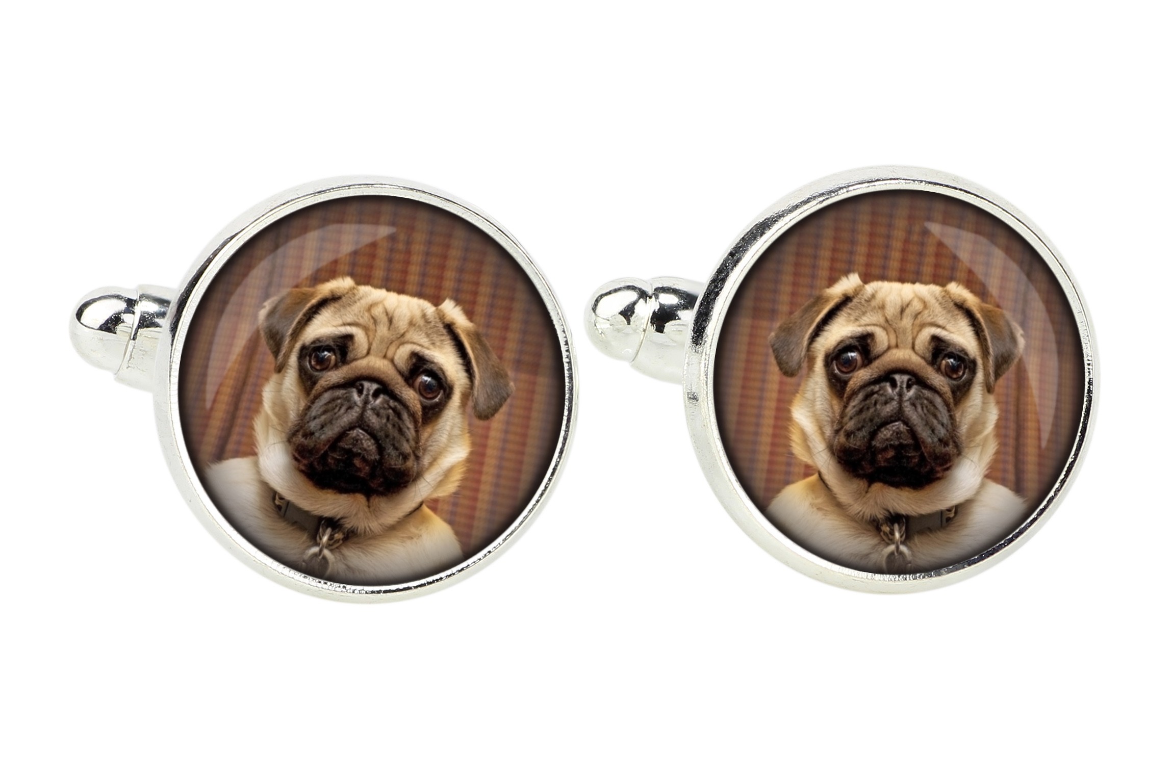 

Mops Pug Spinki do mankietów z Twoim zdjęciem