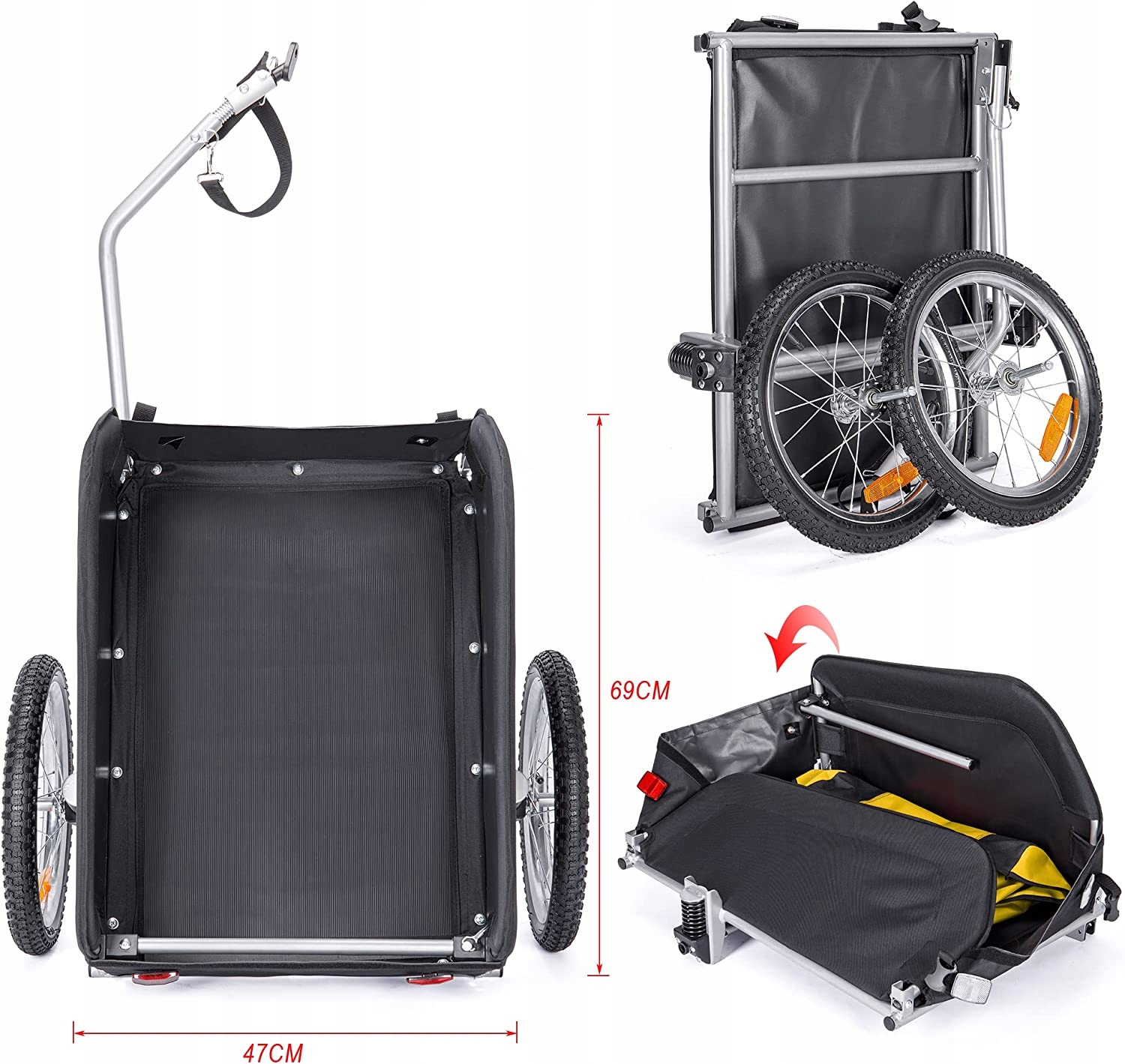 PRZYCZEPKA ROWEROWA TRANSPORTOWA AMORTYZACJA 120L Marka Inna marka