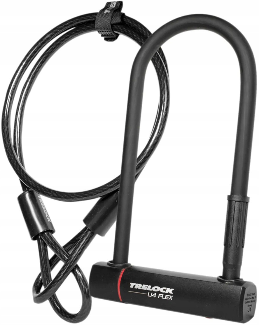 Bezpečnostní zámek U-Lock Ulock Trelock U4 Flex 230 mm 14 mm lanko