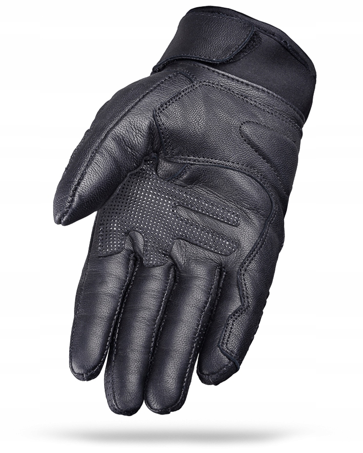 KRÓTKIE SKÓRZANE RĘKAWICE MOTOCYKLOWE WOLF BLACK S Rozmiar S