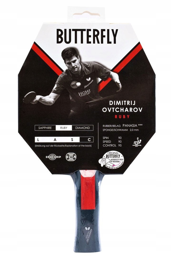 Pálka na stolní tenis Butterfly Ovtcharov Ruby
