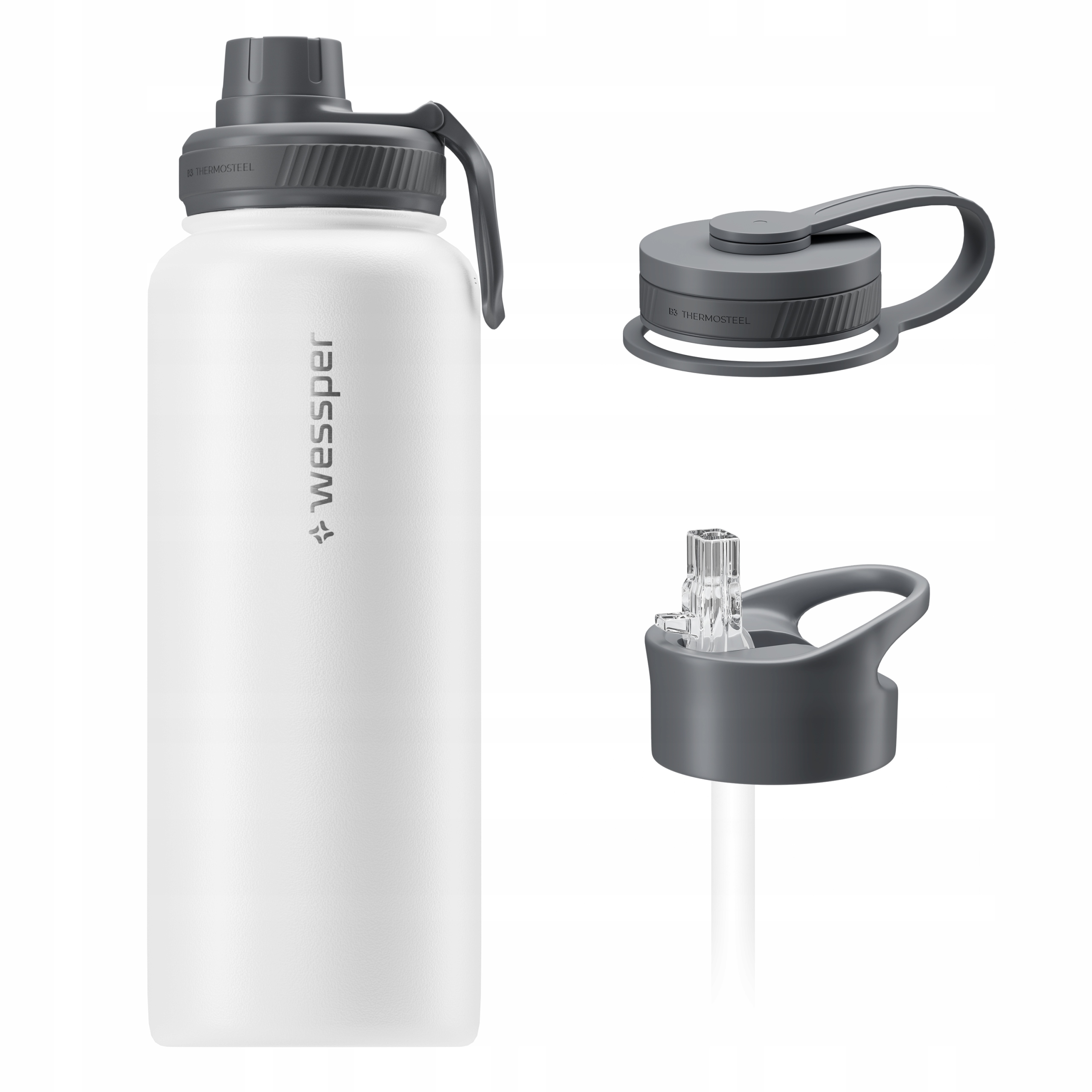 Butelka termiczna Wessper B3 Thermosteel termos ze słomką ze stali 1000 ml