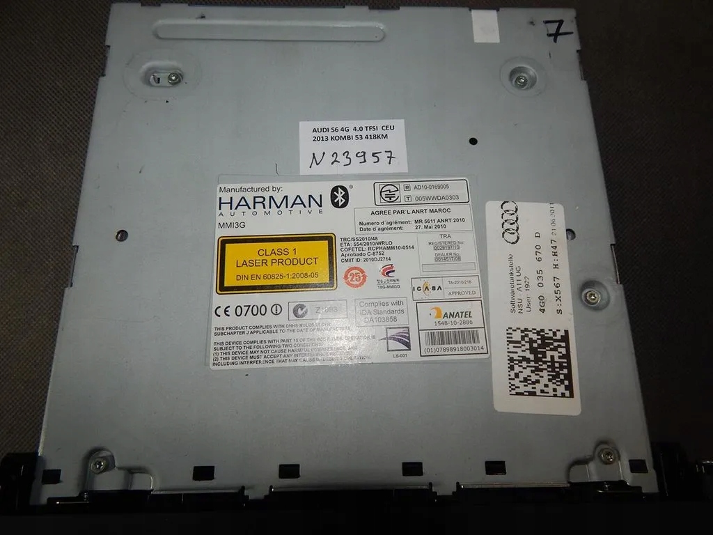 AUDI A6 S6 4G PANEL player MULTIMEDIA 4G0035670C