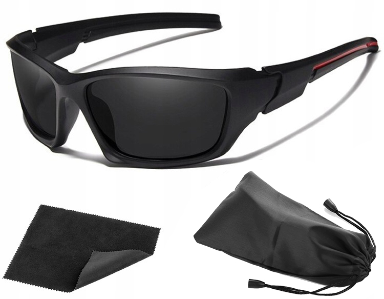 OKULARY MĘSKIE POLARYZACYJNE SPORTOWE ROWER ETUI