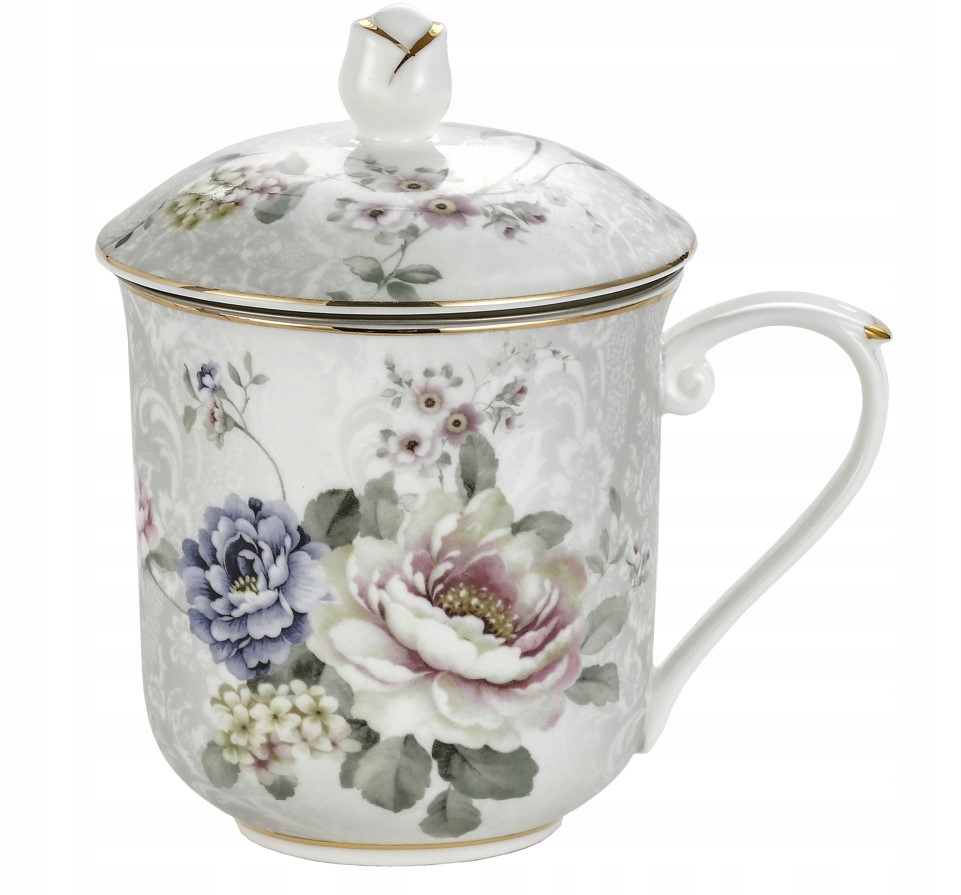 

Kubek z zaparzaczem porcelanowy pokrywka sitko