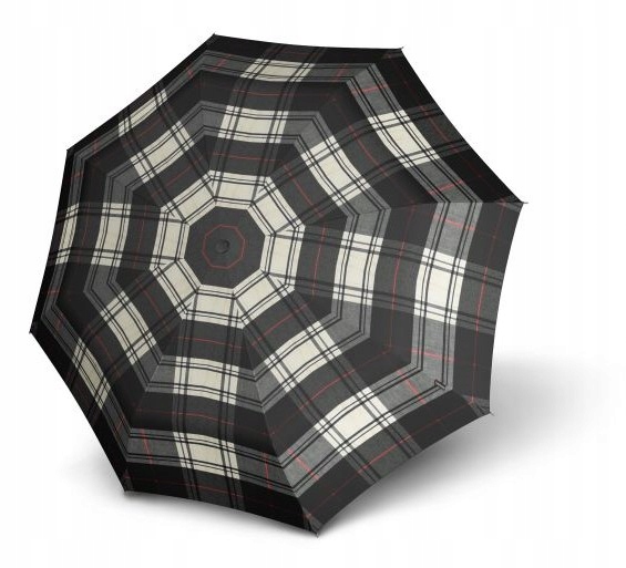 Mocny wiatroodporny parasol Knirps T.200 premium krata czarno biała