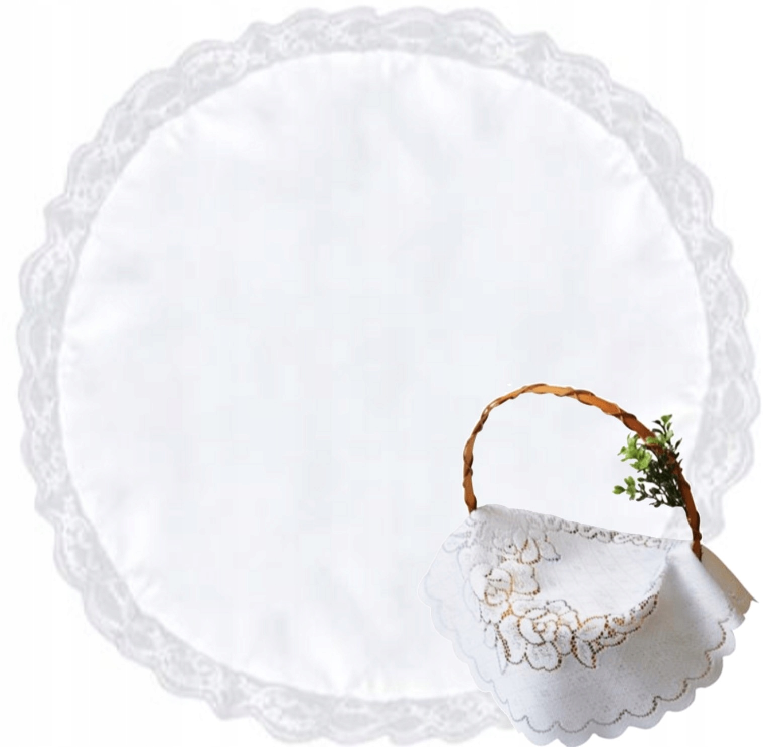 SERWETKA GŁADKA BIAŁA DO KOSZYCZKA WIELKANOC 40cm