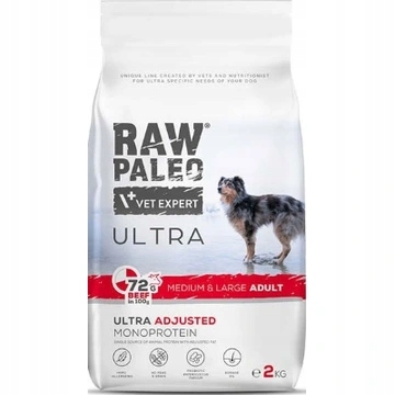 Levně Krmivo Raw Paleo Ultra pro dospělé psy středních a velkých plemen Bef 2 kg