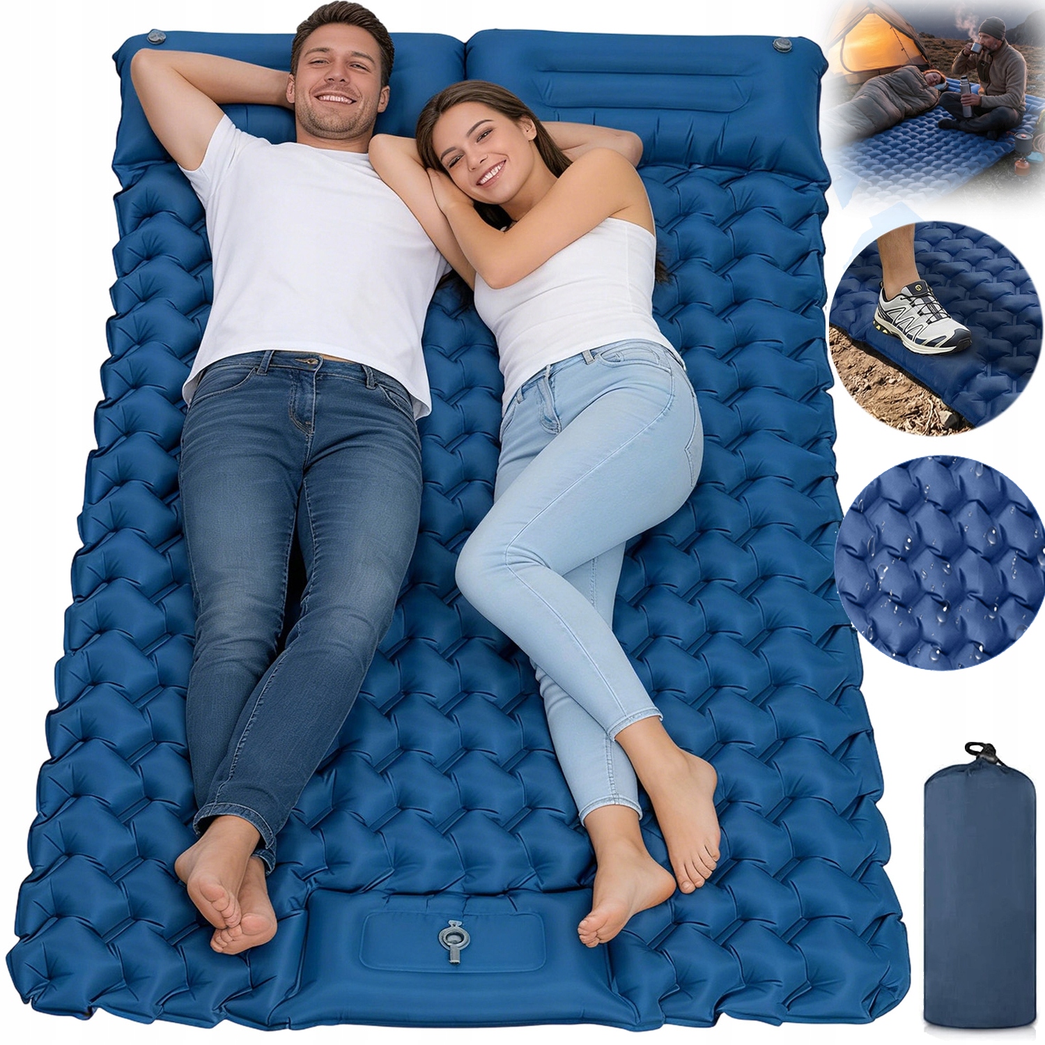 Turistická Karimatka Nafukovací Matrace Podložka Na Spaní 195 X 120 CM Na Spaní