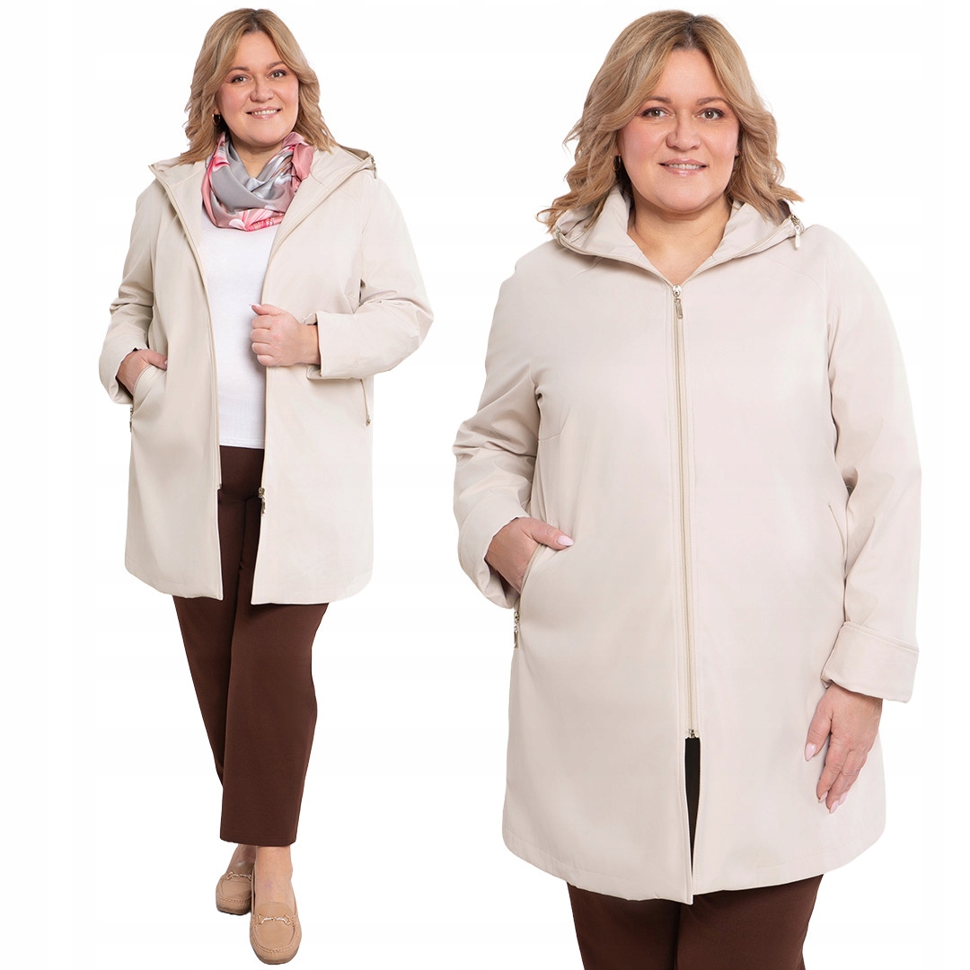 Béžová bunda s kapucí 58