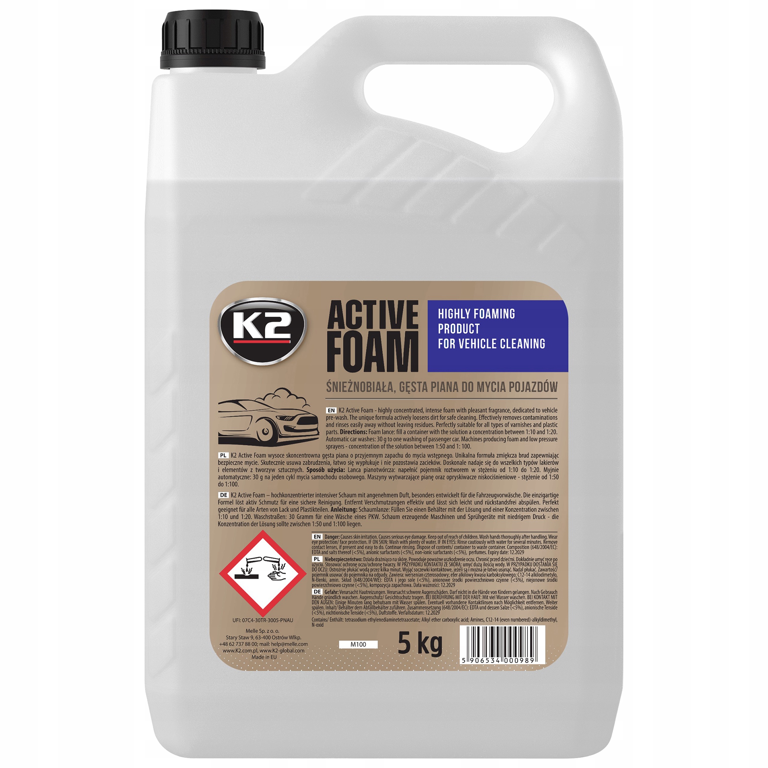 Piana aktywna silna mycia samochodu auta ciężarówek tir K2 Active Foam 5l