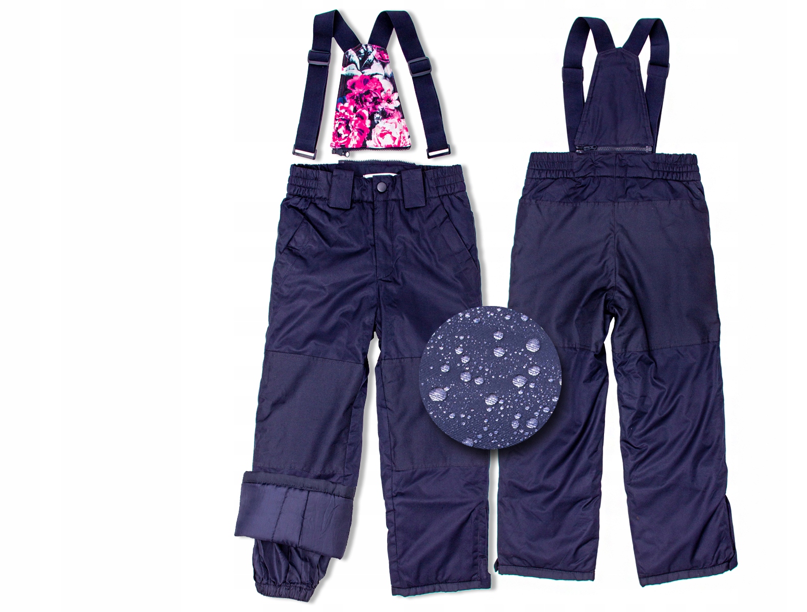 spodnie NARCIARSKIE KOMBINEZON dziecięcy 164 Cechy dodatkowe kieszenie zamek ocieplenie