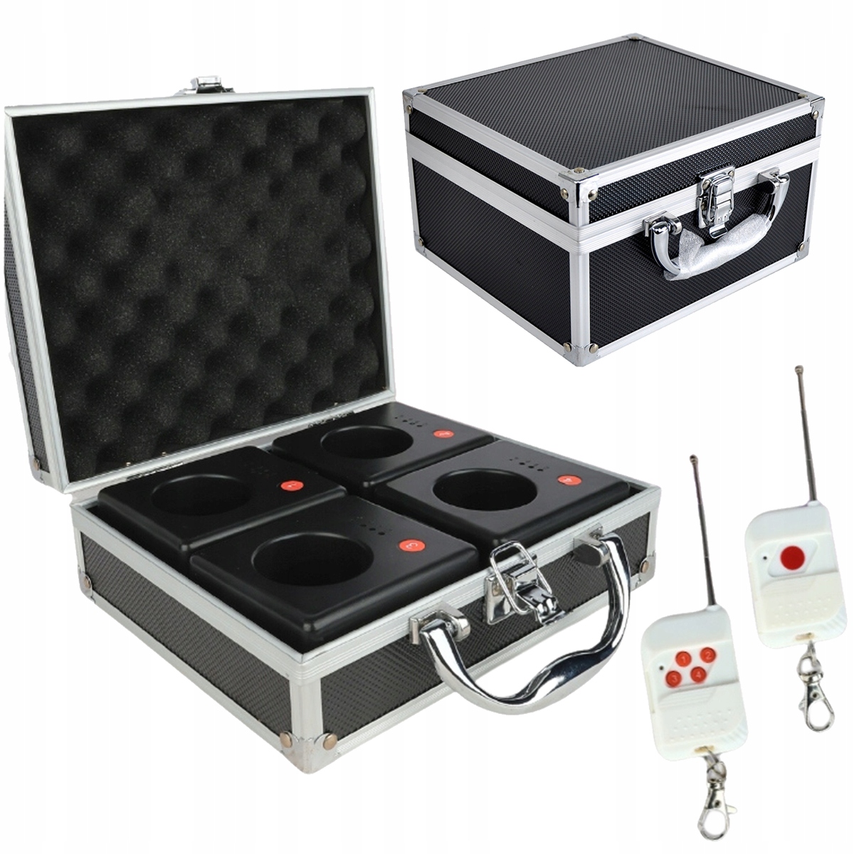 System Zdalnego Odpalania Fontann Iskier Zestaw 4 Odbiorników 2 Piloty Case